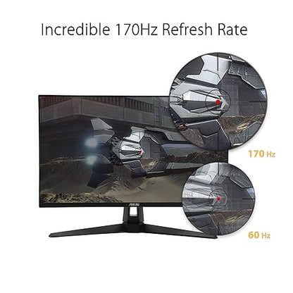 ASUS TUF Gaming 27" 2K HDR Monitor (VG27AQ1A) - QHD (2560 x 1440), IPS, 170Hz (Supports 144Hz), 1ms, Extreme Low Motion Blur, Speaker, G-SYNC Compatible, VESA Mountable, DisplayPort, HDMI 27" IPS QHD 1ms 170Hz G-SYNC