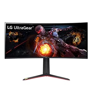 LG 34GP950G-B 34 Inch Ultragear QHD (3440 x 1440) Nano IPS Curved Gaming Monitor with 1ms Response Time and 144HZ Refresh Rate and NVIDIA G-SYNC Ultimate with Tilt/Height Adjustable Stand - Black 34 Inches G-SYNC Ultimate 180Hz O/C HDR 600