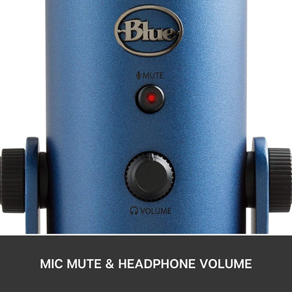 Blue microphones Blue Yeti USB Microphone for Recording, Streaming, Gaming, Podcasting on PC and Mac, Condenser Mic for Laptop or Computer with Blue VO!CE Effects, Adjustable Stand, Plug and Play – Midnight Blue