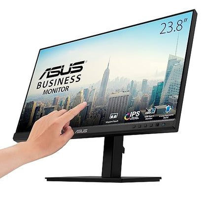 ASUS 24 1080P Multi-Touch Monitor (BE24ECSBT) - Full HD, IPS, 10-Point Touch, IPS, Eye Care, USB-C with Power Delivery, HDMI, DisplayPort Daisy Chain, Height Adjustable, VESA Wall Mountable