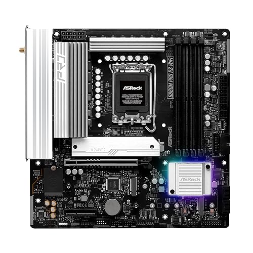 ASRock B860M Pro RS WiFi 6E Intel Core Ultra DDR5 8666 MHz 256GB M.2 LGA1851 Micro ATX Motherboard BIOS Flashback SATA3 6.0 Gb/s PCIe 5.0