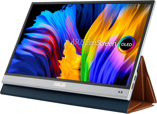 ASUS ZenScreen OLED 13.3” 1080P Portable Monitor (MQ13AH) - Full HD, 100% DCI-P3, 1ms, Delta E &lt; 2, HDR-10, Eye Care, USB Type-C, Mini HDMI, Proximity Sensor 13.3&quot; OLED FHD USB-C HDR-10