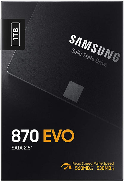 Samsung 870 EVO SATA III SSD 1TB 2.5” Internal Solid State Hard Drive, Upgrade PC or Laptop Memory and Storage for IT Pros, Creators, Everyday Users, MZ-77E1T0B/AM white box