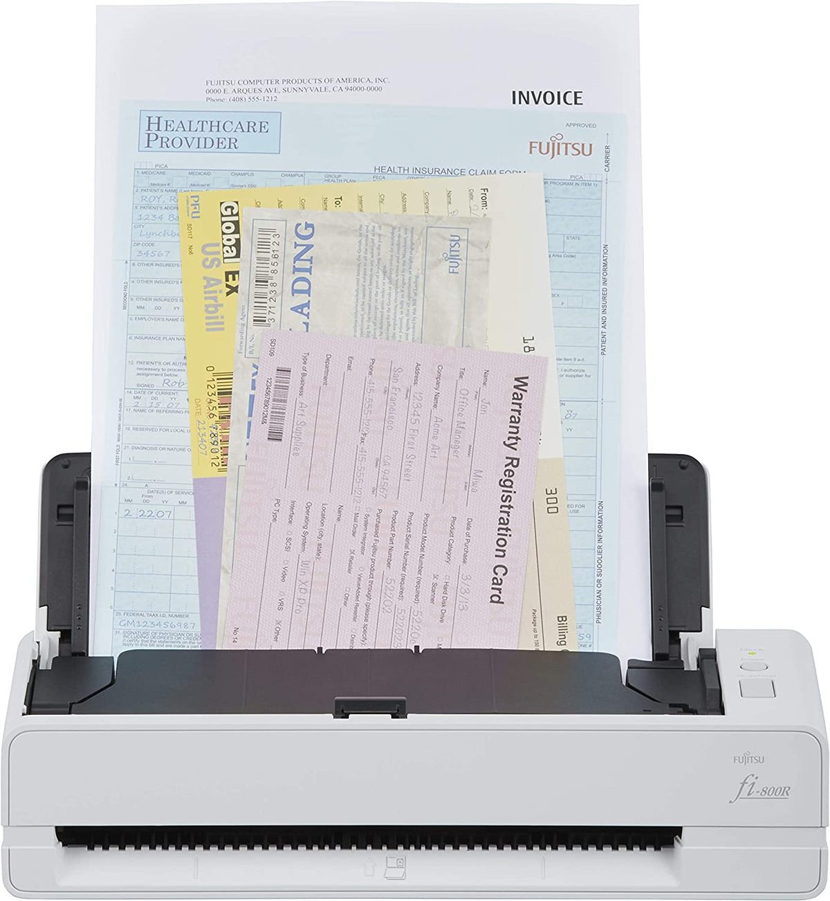 Fujitsu fi-800R Ultra-Compact, Color Duplex Document Scanner with Dual Auto Document Feeders (ADF)
