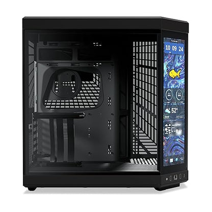 HYTE Y70 Touch Infinite Dual Chamber ATX Mid Tower Modern Aesthetic Case with Integrated 2.5K LCD Touchscreen - Pitch Black