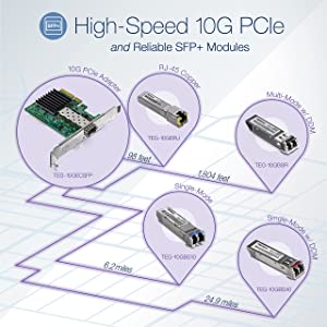 TRENDnet 10G RJ-45 Copper SFP+ Module, Convert A Standard SFP+ Slot Into A RJ-45 Multi-Gigabit Port, Connect Devices Up to 30m (98ft), Hot-Pluggable, Lifetime Protection, Silver, TEG-10GBRJ