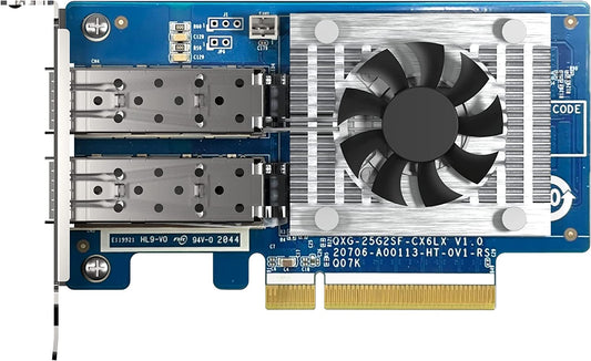 Qnap QXG-25G2SF-CX6 Two Port 25GbE Network Card with SR-IOV and RoCE for Improved Network and VMware® Virtualization Environments