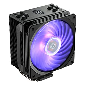 Cooler Master Hyper 212 Black Edition RGB CPU Air Cooler, SF120R RGB Fan, Anodized Gun-Metal Black, Brushed Nickel Fins, 4 Copper Direct Contact Heat Pipes for AMD Ryzen/Intel LGA1700/1200/1151 Black Hyper 212 BE RGB Cooler