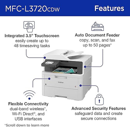 Brother MFC-L3720CDW Wireless Digital Colour All-in-One Printer with Copy, Scan and Fax, Duplex and Mobile Printing New Model: MFCL3720CDW