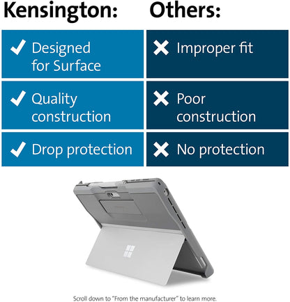 Kensington Blackbelt™ 2nd Degree Rugged Case for Surface Pro 7, 7+, 6, 5, &amp; 4 - Silver (K97802WW) Silver Surface Pro 7