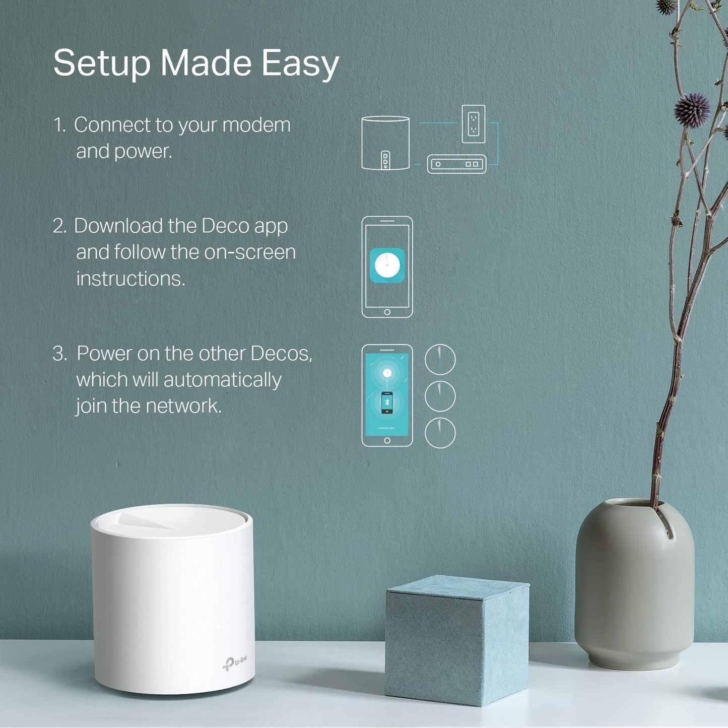 TP-Link WiFi 6 Mesh WiFi, AX3000 Whole Home Mesh WiFi System (Deco X60) - Covers up to 5000 Sq. Ft., Replaces WiFi Routers and Extenders, Parental Control, 2-pack WiFi 6 Mesh, Dual-Band