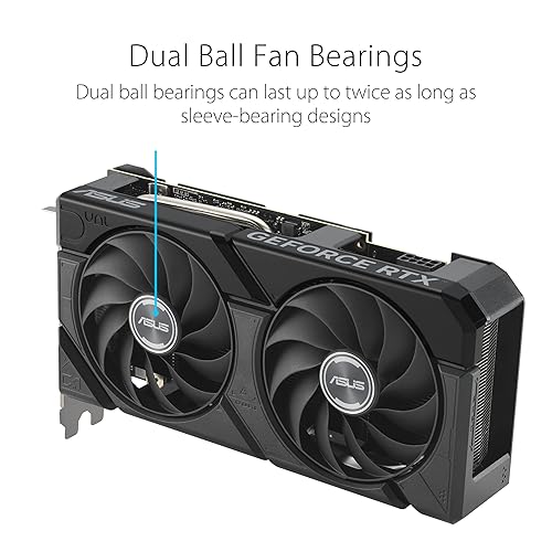 ASUS Dual GeForce RTX™ 4060 Ti EVO OC Edition 16GB GDDR6 (PCIe 4.0, 16GB GDDR6, DLSS 3, HDMI 2.1a, DisplayPort 1.4a, 2.5-Slot Design, Axial-tech Fan Design, 0dB Technology, and More) Dual|Black RTX4060TI|OC|16G|EVO