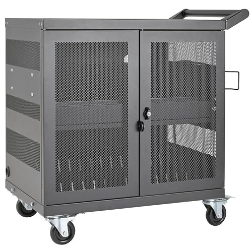 Tripp Lite 32-Port USB Charging Cart Storage Station for iPad and Android Tablets, Charge and Sync (CSC32USB) 32 Port USB Cart