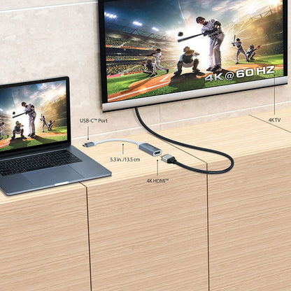 J5 create j5create USB Type-C to HDMI Adapter- 3840 x 2160 @ 60Hz | HDMI 1.4 4K @ 30 Hz to 4K @ 60 Hz | Adapter Compatible with MacBook, Chromebook, Tablet or PC