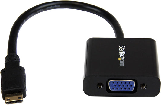 StarTech.com Mini HDMI® to VGA Adapter Converter for Digital Still Camera / Video Camera - 1920x1080 - Mini HDMI Male to VGA HD15 Female (MNHD2VGAE2)