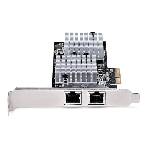 StarTech.com 2-Port 10GbE PCIe Network Adapter Card, Network Card for PCs/Servers, Six-Speed PCIe Ethernet Card with Jumbo Frame Support, NIC/LAN Interface Card, 10GBASE-T and NBASE-T (ST10GSPEXNDP2) 2 Port 10G