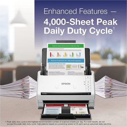 Epson DS-530 II Color Duplex Document Scanner for PC and Mac with Sheet-fed, Auto Document Feeder (ADF)