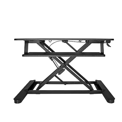 StarTech.com Sit Stand Desk Converter with Keyboard Tray - Large 35” x 21 Surface - Height Adjustable Ergonomic Desktop/Tabletop Standing Workstation - Holds 2 Monitors - Pre-Assembled (ARMSTSLG) Large Surface