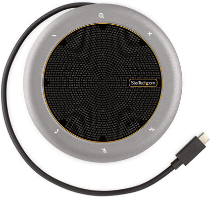 StarTech.com USB-C Conference Speaker Mini Dock, Portable Boardroom Speaker and Multiport Adapter, USB-C to VGA/4K HDMI, 2X USB-A Hub, Mic/Speaker, Teams/Zoom/Softphone Speakerphone (DKTBRSPMPD)