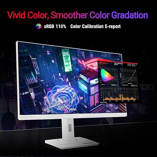 ASUS ROG Strix 25” (24.5-inch viewable) 1080P HDR Gaming Monitor (XG259QNG-W) – White, Full HD, 380Hz, 0.3ms, Fast IPS, Extreme Low Motion Blur Sync, FreeSync Premium, DisplayWidget, Ergonomic