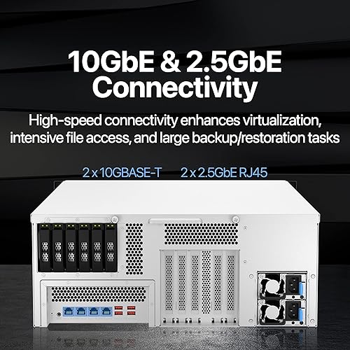 QNAP TS-h3087XU-RP-E2378-64G-US 30 Bay NAS 4U Rackmount Hybrid NAS with Intel® Xeon® Processor, Dual 10GbE, ZFS Storage for virtualization and Data-Intensive Enterprise Applications