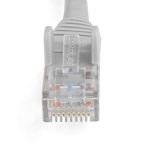 StarTech.com 25ft (7.6m) CAT6 Ethernet Cable - LSZH (Low Smoke Zero Halogen) - 10 Gigabit 650MHz 100W PoE RJ45 UTP Network Patch Cord Snagless w/Strain Relief - Gray CAT 6, ETL Verified (N6LPATCH25GR)
