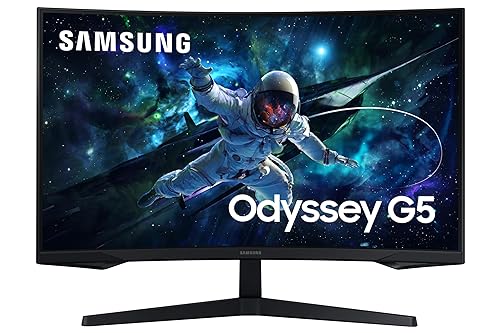 Samsung 32 inch Odyssey G55C QHD 165 Hz 1 ms Curved Gaming Monitor – (LS32CG550ENXZA) [Canada Version]