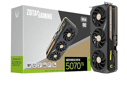 ZOTAC Gaming GeForce RTX 5070 Ti Solid OC DLSS 4 16GB GDDR7 256-bit 28 Gbps PCIE 5.0 Gaming Graphics Card, IceStorm 3.0 Advanced Cooling, Spectra 2.0 ARGB Lighting, ZT-B50710J-10P