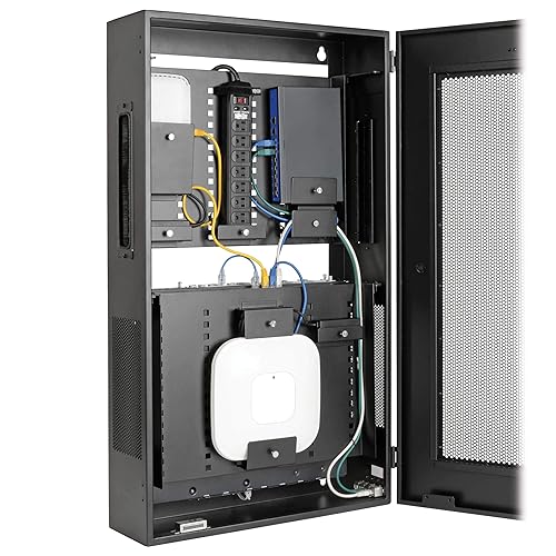 Tripp Lite 3U Smart Rack, Low Profile, Vertical Mounting, Switch Depth Wall Mount Wiring Enclosure, Adjustable Brackets, Wall Rack Enclosure (SRWF6UMOD)