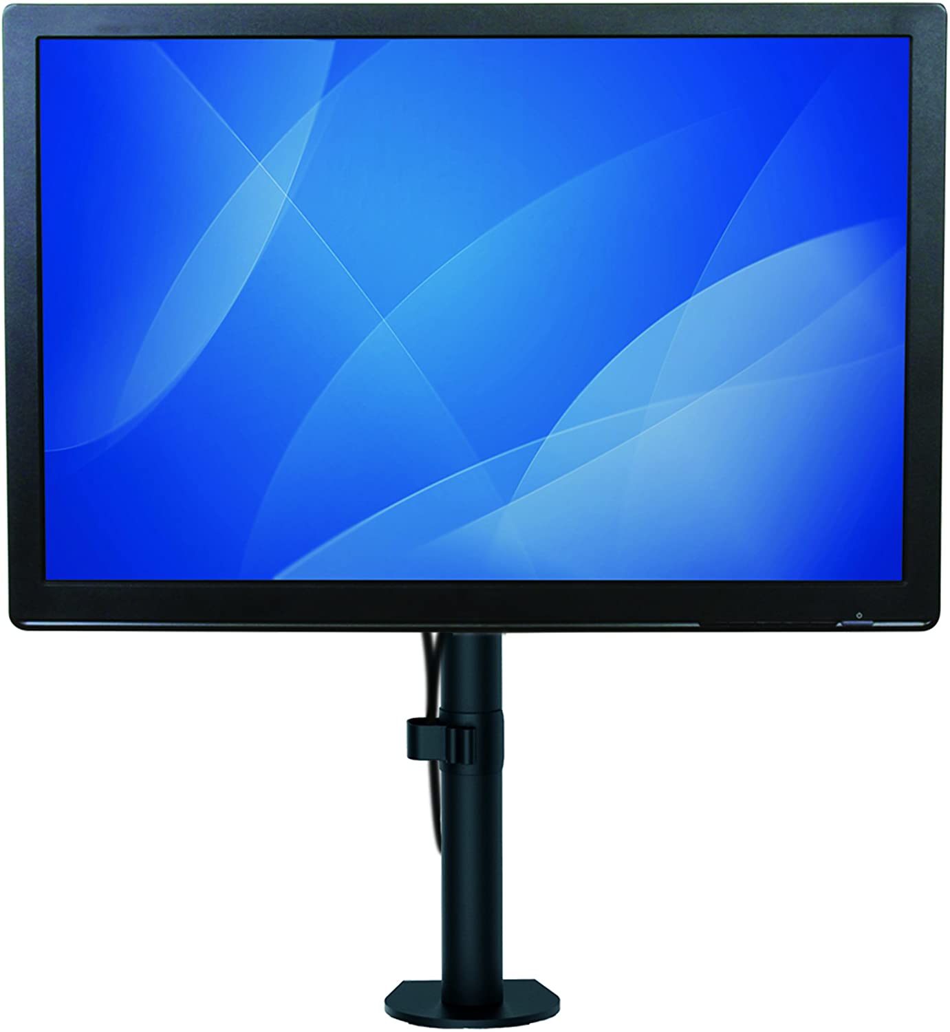 StarTech.com Single Monitor Desk Mount - Single Screen Heavy Duty Pole Mount for up to 34inch VESA Compatible Displays - Ergonomic Height Adjustable Monitor Arm Mount - Desk Clamp/Grommet (ARMPIVOTV2) Black Desk &amp; Grommet Clamp