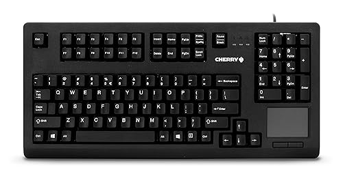 CHERRY G80-11900 Black Wired Keyboard - Compact - Touchpad - MX Gold Crosspoint Keyswitches - TAA Compliant - Laser Etched Keycaps