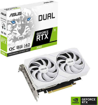 ASUS Dual GeForce RTX™ 3060 White OC Edition 8GB GDDR6 (PCIe 4.0, 8GB GDDR6, HDMI 2.1, DisplayPort 1.4a)