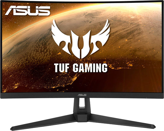 ASUS TUF Gaming VG27VH1B 27” Curved Monitor, 1080P Full HD, 165Hz (Supports 144Hz), Extreme Low Motion Blur, Adaptive-sync, FreeSync Premium, 1ms, Eye Care, HDMI D-Sub, BLACK