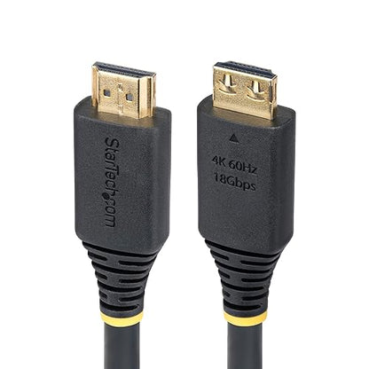 StarTech.com 15ft (4.5m) High Speed HDMI Cable with Gripping Connectors, 4K 60Hz/1440p 144Hz, 18Gbps, UHD HDMI 2.0 Cord, TPE Jacket