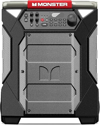 Monster Rockin' Roller 270 Portable Indoor/Outdoor Wireless Speaker, 200 Watts, Up to 100 Hours Playtime, IPX4 Water Resistant, Qi Charger, Connect to Another TWS Speaker
