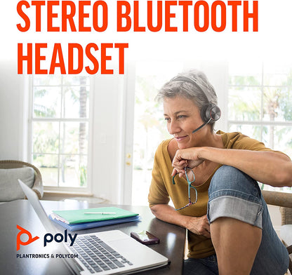 Voyager Focus 2 UC USB-A Headset (Plantronics) - Bluetooth Dual-Ear (Stereo) Headset with Boom Mic - USB-A PC/Mac Compatible - Active Noise Canceling - Works with Teams, Zoom &amp; More Headset Headset
