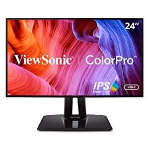 ViewSonic VP2468a 24-Inch Premium IPS 1080p Monitor with Advanced Ergonomics, ColorPro 100% sRGB Rec 709, 14-bit 3D LUT, Eye Care, 65W USB C, RJ45, HDMI, DP Daisy Chain for Home and Office