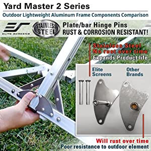 Elite Screens Yard Master 2, 100-inch Outdoor Indoor Projector Screen 16:9, Fast Easy Snap On Set-up Freestanding Portable Movie Foldable Front Projection | OMS100H2 - US Based Company 2-YEAR WARRANTY 100-inch 16:9 Aspect Ratio Front Projection