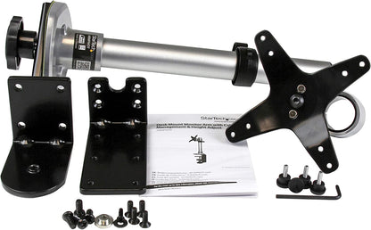 StarTech.com Monitor Desk Mount - Adjustable - Supports Monitors Up to 30lb / 14kg - Premium Single Screen VESA Monitor Mount - Desk &amp; Grommet Clamp -Silver (ARMPIVOT) Silver No Articulating Arm