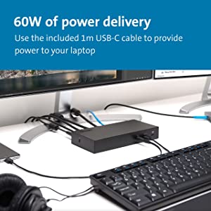 Kensington SD4800P USB-C 10Gbps Scalable Video Docking Station w/ 135W adapter - DP/DP/HDMI - Windows