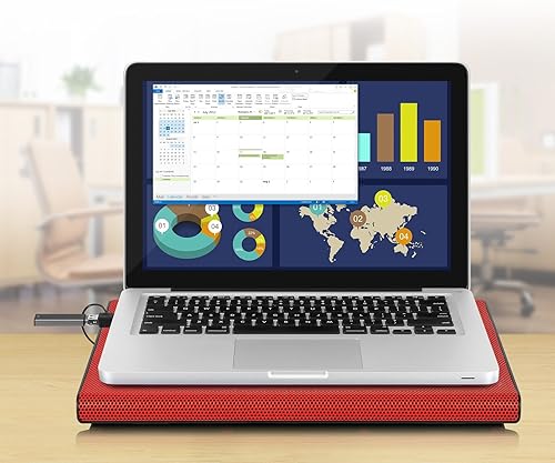 Aluratek Slim USB Laptop Cooling Pad (Supports Up to 17") - ACP01FR Red