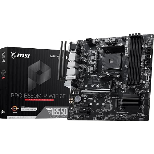 MSI PRO B550M-P WIFI6E Micro-ATX Motherboard (AMD AM4, DDR4) PRO B550M-P WIFI6E mATX