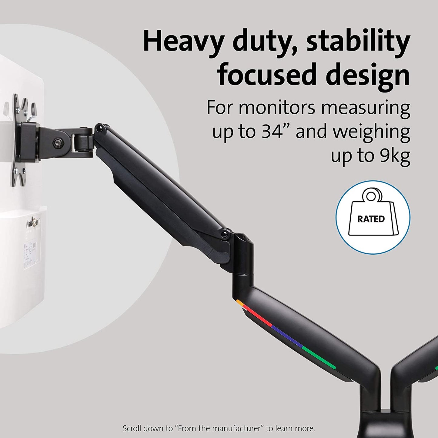 Kensington SmartFit® One-Touch Height Adjustable Dual Monitor Arm - Black (K59601WW) dual arm black