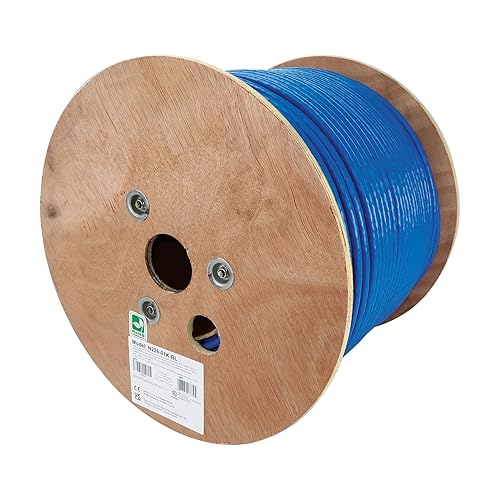 Tripp Lite Cat8 PoE+ Ethernet Cable 1000ft Bulk Spool, Blue, 40 Gbps Copper Network Cable, Line Noise Shielding S/FTP, 22 AWG Four-Pair Solid Core, CMR, 305 Meters, Lifetime Warranty (N226-01K-BL)