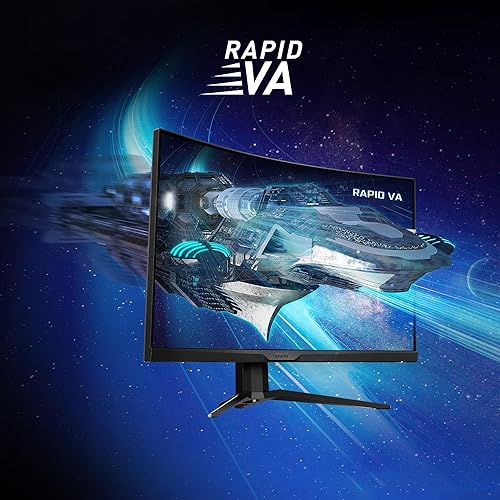 MSI MAG325CQRXF, 32 Rapid VA Gaming Monitor, 2560 x 1440 (QHD) Curved Gaming Monitor, 1 ms, 240Hz, FreeSync, HDR400, 1000R, HDMI, DisplayPort, Tilt and Height Adjustable.,Black