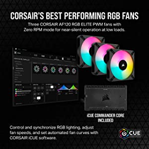 Corsair iCUE H150i Elite CAPELLIX XT Liquid CPU Cooler - Three AF120 RGB Elite Fans - 360mm Radiator - Intel® LGA 1700, 1200, 115X, 2066, AMD® AM5, AM4 - Included iCUE Commander CORE - Black