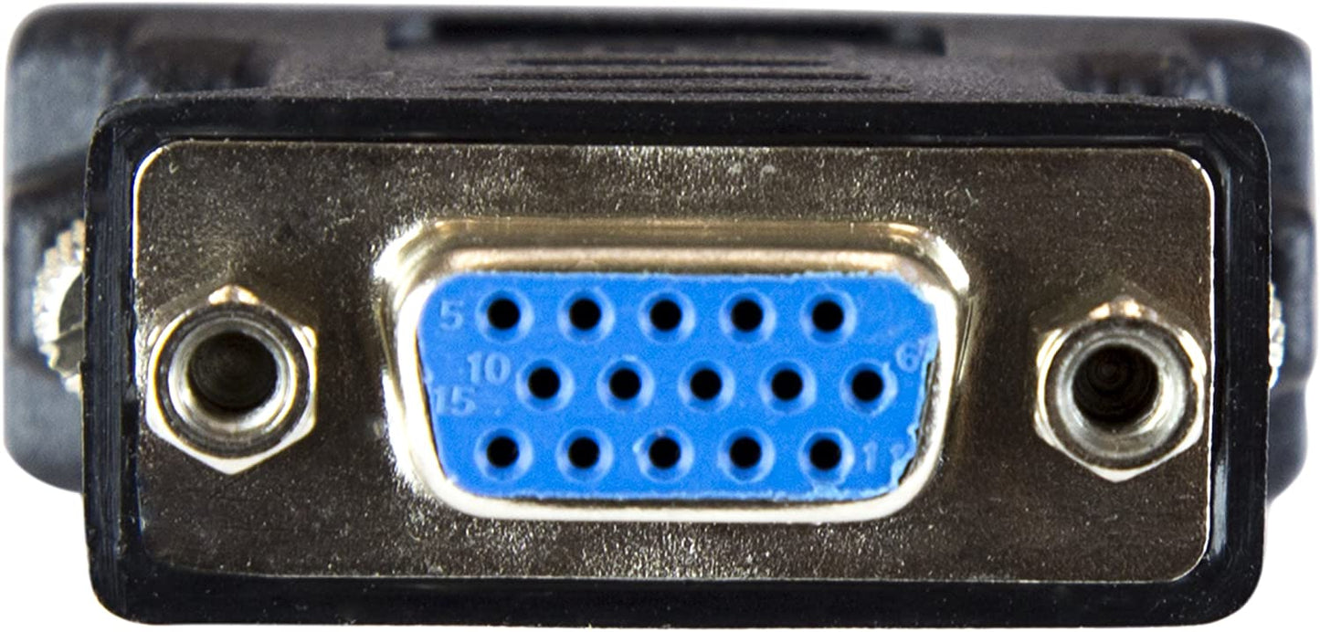 StarTech.com DVI to VGA Cable Adapter - Black - M/F - DVI-I to VGA Converter Adapter (DVIVGAMFBK) Black DVI Male to VGA Female