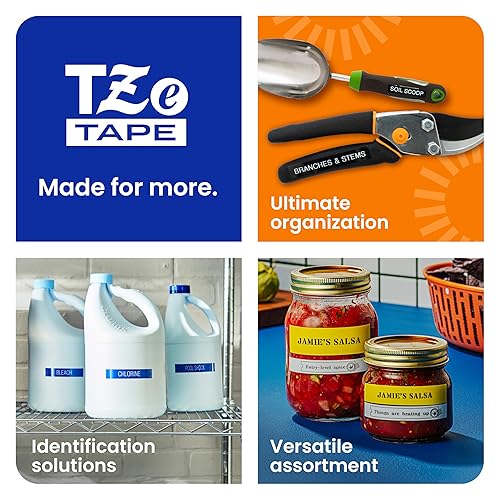 Brother Genuine TZe-315 White on Black Laminated Tape for TZe-Compatible P-Touch Label Makers, 6 mm Wide x 8 m Long
