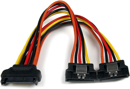 StarTech.com 6in Latching SATA Power Y Splitter Cable Adapter - M/F - 6 inch Serial ATA Power Cable Splitter - SATA Power Y Cable Adapter (PYO2LSATA) Single