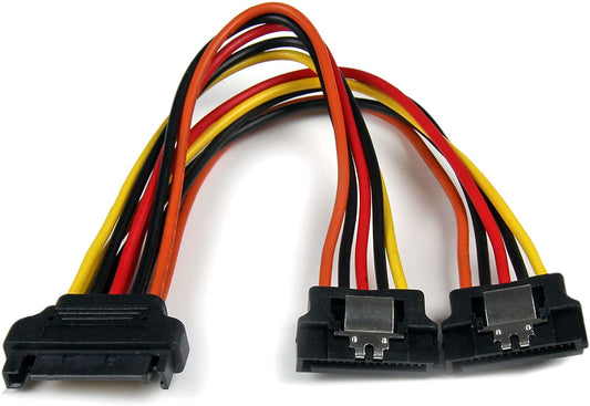 StarTech.com 6in Latching SATA Power Y Splitter Cable Adapter - M/F - 6 inch Serial ATA Power Cable Splitter - SATA Power Y Cable Adapter (PYO2LSATA) Single